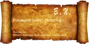 Baumgartner Neszta névjegykártya